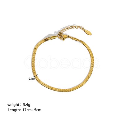 Simple Stainless Steel Snake Chains Bracelets for Summer Beach PM6439-2-1