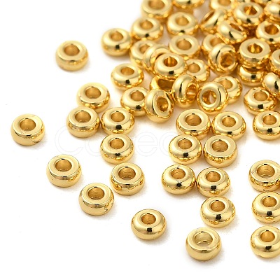 Brass Flat Round Spacer Beads KK-M085-19G-NR-1