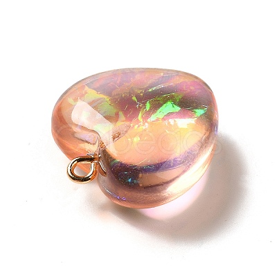 Transparent Resin Pendants RESI-F035-02B-1