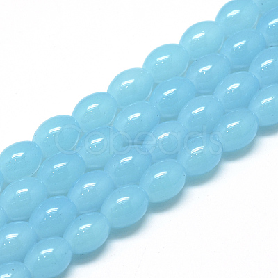 Baking Painted Glass Beads Strands X-DGLA-S115-8x6mm-Y06-1