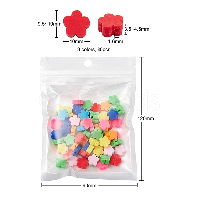 80Pcs 8 Colors Handmade Polymer Clay Beads CLAY-YW0001-42-1