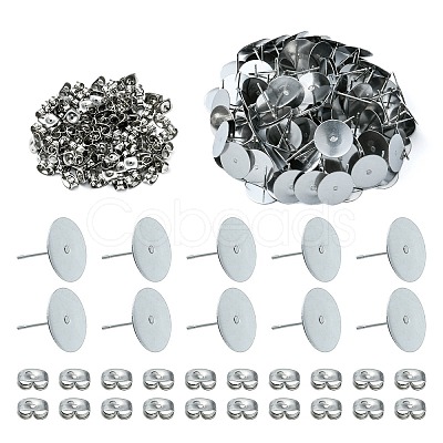 100Pcs 304 Stainless Steel Stud Earring Findings STAS-YW0001-43A-1