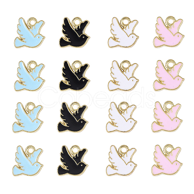 80Pcs 4 Colors Zinc Alloy Enamel Charms PALLOY-CJ0001-151-1