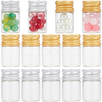 SUNNYCLUE 40Pcs 2 Colors Glass Bottles Bead Containers CON-SC0001-06A-1