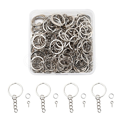 300Pcs 3 Style DIY 25mm Keychain Clasps Set DIY-YW0002-05P-1