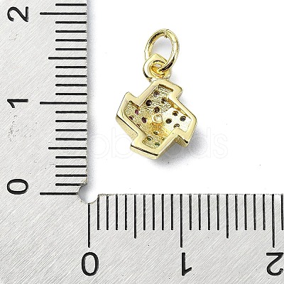 Brass Micro Pave Colorful Cubic Zirconia Pendants KK-H475-16G-01-1