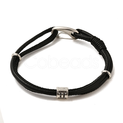 PU Leather Round Cord Multi-strand Bracelets SJEW-K002-07G-1