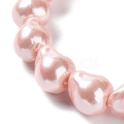 Electroplated Shell Pearl Beads Strands BSHE-G035-01B-03-1