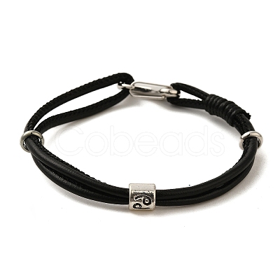 PU Leather Round Cord Multi-strand Bracelets SJEW-K002-07C-1