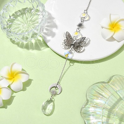 Glass Pendant Decorations HJEW-TA00141-1