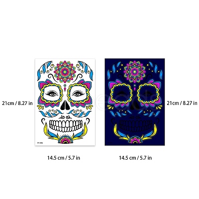 Heat Tranfer Luminous Printing Body Art Face Tattoo Sticker PW-WG23340-05-1