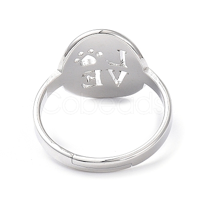 Non-Tarnish 304 Stainless Steel Word Love Adjustable Ring for Women RJEW-I097-01P-1