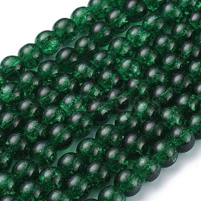 Crackle Glass Beads Strands X-CCG-Q001-8mm-17-1