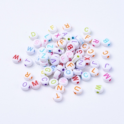 Acrylic Horizontal Hole Letter Beads MACR-R481-M-1