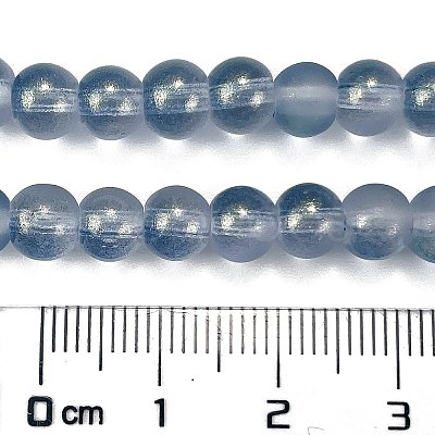 Frosted Transparent Glass Bead Strands GLAA-P065-6mm-10-1