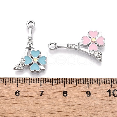 Rack Plating Alloy Rhinestone Pendants FIND-N005-25P-1