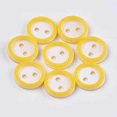 Resin Buttons BUTT-Q041-02O-1