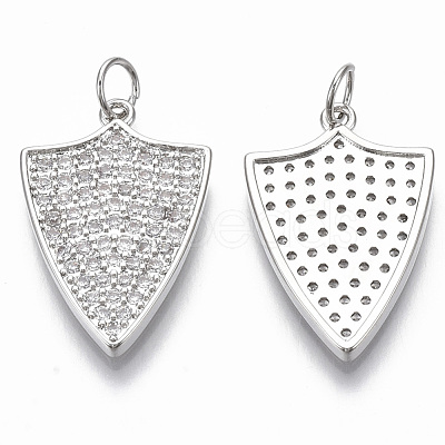 Brass Micro Pave Cubic Zirconia Pendants KK-R130-021P-NF-1