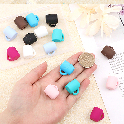 CHGCRAFT 16Pcs 8 Colors Food Grade Eco-Friendly Silicone Beads SIL-CA0001-83-1