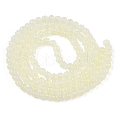 Baking Painted Imitation Jade Glass Round Bead Strands DGLA-N003-10mm-02-1