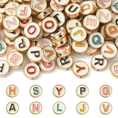 Alloy Enamel Letter Beads ENAM-CJ0001-24-1