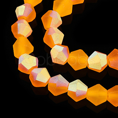 Imitate Austrian Crystal Bicone Frosted Glass Beads Strands GLAA-F029-TM4mm-A23-1