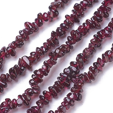 Natural Garnet Chip Beads Strands X-G-L491-06-1