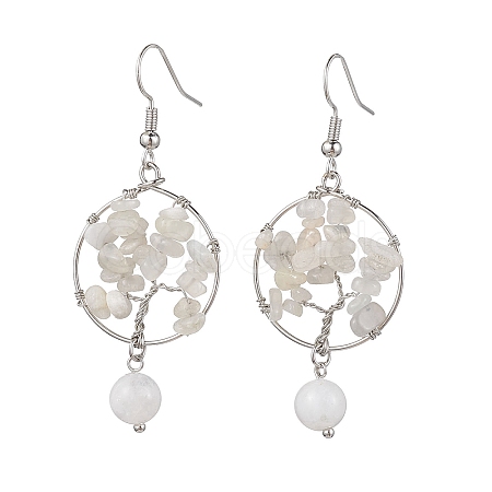 Natural Moonstone Dangle Earrings EJEW-JE05747-01-1