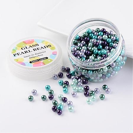 Glass Pearl Bead Sets HY-JP0001-02-J-1