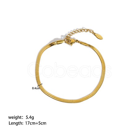 Simple Stainless Steel Snake Chains Bracelets for Summer Beach PM6439-2-1