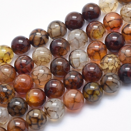 Natural Dragon Veins Agate Beads Strands G-K256-62-10mm-1