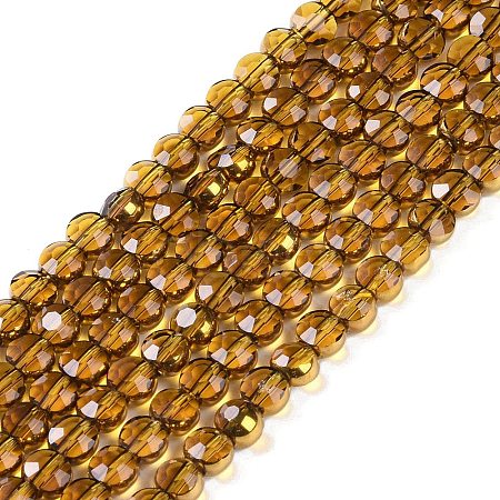 Electroplate Glass Beads Strands EGLA-Q128-02A-FP04-1