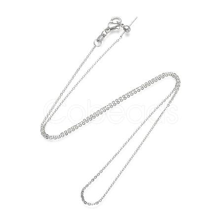 Brass Cable Chain Necklaces NJEW-E151-03P-1