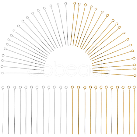 SOFPLATE 600Pcs 2 Colors Brass Eye Pin KK-SP0001-68D-1