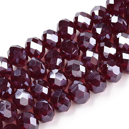 Electroplate Glass Beads Strands EGLA-A034-T8mm-A28-1