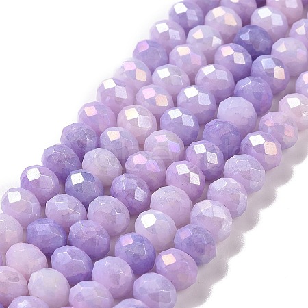 Faceted Electroplated Glass Beads Strands X-GLAA-C023-02-B07-1