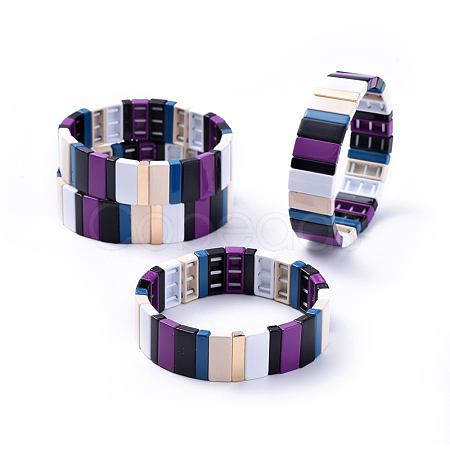 Tile Elastic Bracelets BJEW-K004-17-1