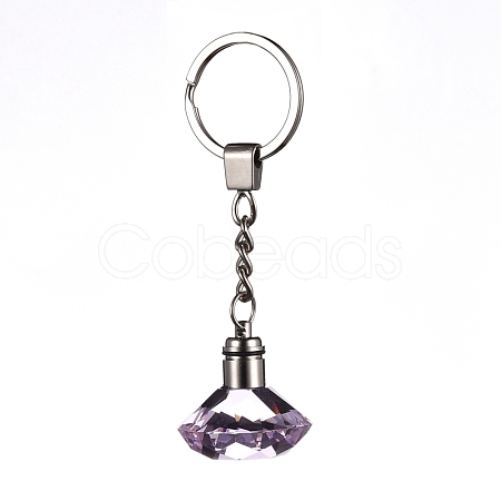 Diamond Shape Faceted Glass Keychain KEYC-F032-A05-1