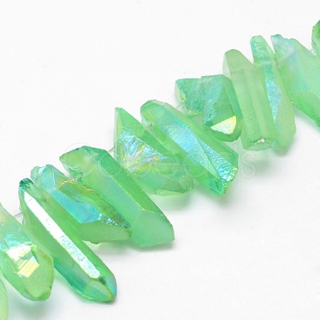 Electroplated Natural Quartz Crystal Bead Strands X-G-G896-01-1