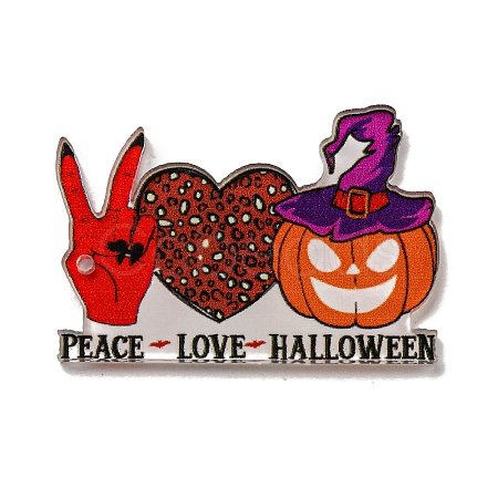 Halloween Printed Acrylic Pendants OACR-P026-D05-1