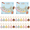 12Pcs 6 Colors Alloy Enamel Donut Charm Locking Stitch Markers, Golden Tone 304 Stainless Steel Clasp Locking Stitch Marker, Mixed Color, 3.3cm, 2pcs/color