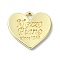 Rack Plating Alloy Pendants, Heart, Golden, 21x22x2mm, Hole: 4x3mm