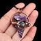 Natural Amethyst Metal Pendant Necklace, Corner Post, 17.72 inch(45cm)