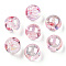 UV Plating Rainbow Iridescent Acrylic Beads, Round, Top Drilled, Misty Rose, 16x16x16mm, Hole: 3mm