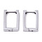 Non-Tarnish 304 Stainless Steel Huggie Hoop Earrings, Angular Hoop Earrings, Rectangle, Stainless Steel Color, 17x12x3mm, Pin: 1mm