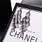 Fashionable Alloy Tassel Earrings, Rhombus Dangle Earrings for Women, Gunmetal