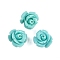 Synthetic Coral Carved Beads, Dyed, Flower, Cyan, 10x8.5mm, Hole: 1.3mm