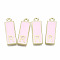 Alloy Enamel Pendants, Cadmium Free & Lead Free, Rectangle with Initial Letters, Light Gold, Letter.R, 23.5x8x2mm, Hole: 1.8mm