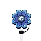 Blue Evil Eye Silicone Cartoon Style Dustproof Straw Cap, Straw Tip Cover, Cup Accessories, Flower, 10mm, 10pcs/set