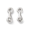 Alloy with Rhinestone Pendants, Cadmium Free & Lead Free, Teardrop Charms, Platinum, 11x4x3.5mm, Hole: 1.6mm